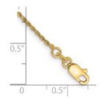 14K 1.15mm Diamond-cut Machine Made Rope with Lobster Clasp Anklet - Image 2