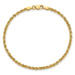 14K 2.25mm Diamond-cut Rope with Lobster Clasp Anklet - Image 5
