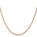 14K Rose Gold 2.25mm Diamond-cut Rope with Lobster Clasp Chain - Image 2