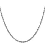 10k White Gold 2.75mm Diamond-cut Rope Chain - Image 2