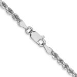 10k White Gold 2.75mm Diamond-cut Rope Chain - Image 3