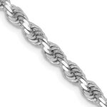 14K White Gold 3.25mm Diamond-cut Rope with Lobster Clasp Chain