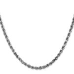 10k White Gold 3.5mm Diamond-cut Rope Chain - Image 2
