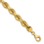 14K 7mm Diamond-cut Rope with Fancy Lobster Clasp Chain
