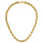 14K 10mm Diamond-cut Rope with Fancy Lobster Clasp Chain - Image 5