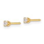 Inverness 14k Polished 2.4mm .10ct Lab Grown Diamond Short Post Piercing Earrings - Image 2