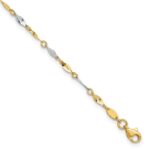 10k Two-Tone Polished Fancy Link Plus Extender - Total  Anklet