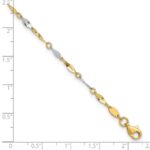 10k Two-Tone Polished Fancy Link Plus Extender - Total  Anklet - Image 3