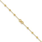 10K Polished Infinity and Diamond-cut Beads Plus Extender - Total Anklet