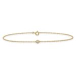 10k Polished Bezel-set 3.7mm CZ Anklet - Image 3