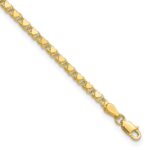 10k Polished Double-Sided 2.6mm Heart Links Anklet