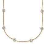 10k Polished Bezel-set Round CZ 14-Station 21.Necklace