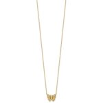 10k Polished and Diamond-cut Pierced Butterfly 15.with Extension Necklace - Image 2
