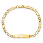 10k Semi-solid Figaro Link ID Bracelet - Image 3