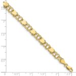 10k Double Link with Hearts Charm Bracelet - Image 3