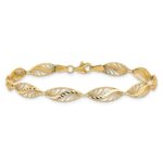 10k Filigree Diamond Cut 7.25 inch Bracelet - Image 3