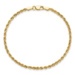 10k 2.25mm Diamond-cut Rope Chain Anklet - Image 5