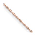 10k  Rose Gold .6 mm Carded Cable Rope Chain