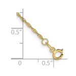 10k 1.1mm Singapore Chain Anklet - Image 2
