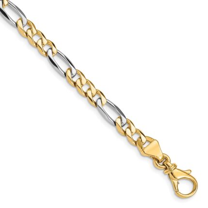 10k Two-tone 5.8mm Hand Polished Fancy Link Chain