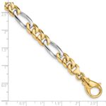 10k Two-tone 7.85mm Hand Polished Fancy Link Bracelet - Image 2