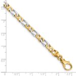 10k Two-tone 4.8mm Hand Polished Fancy Link Bracelet - Image 2