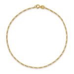 10k 1.25mm Flat Figaro Chain Anklet - Image 4