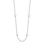 10k White Gold 4-5mm White Near Round Freshwater Cultured Pearl 8-station Necklace - Image 2