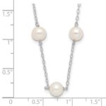 10K 5.5-6.5mm White Near Round Freshwater Cultured Pearl 12-station Necklace - Image 5