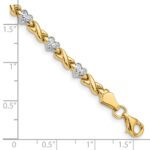 10k w/Rhodium Polished Heart and X Bracelet - Image 3