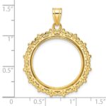 Wideband Distinguished Coin Jewelry 14k Polished Fancy 22.0mm Prong Coin Bezel Pendant - Image 4