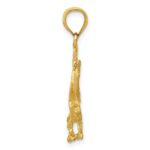 14K Satin Diamond-cut Eagle Pendant - Image 2