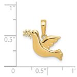 14k Polished Dove with Olive Branch Charm - Image 4