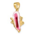 14K 3-D Pink and White Enamel Conch Shell Charm - Image 3