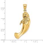 14K 3-D Polished Large Manatee Charm - Image 3