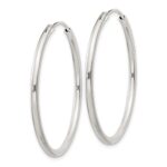 Sterling Silver 2mm Hoop Earrings - Image 2