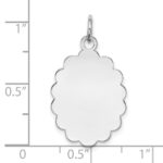 Sterling Silver Rh-plt Engraveable Polished Front/Satin Back Disc Charm - Image 3