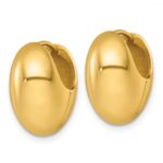 14k Polished Puffed Oval Hinged Hoop Earrings - Image 2