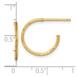 14k Polished 1.2 x 16mm Diamond-cut Solid C-Hoop Post Earrings - Image 3