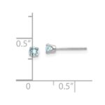 14k White Gold 3mm Round March/Aquamarine Stud Earrings - Image 4