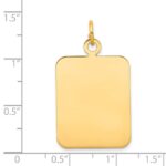 14k Plain Rectangular .018 Gauge Engravable 30x20mm Disc Charm - Image 2