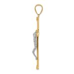 10K w/ Rhodium CZ Crucifix Pendant - Image 2