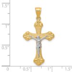 10K w/Rhodium Crucifix Pendant - Image 3