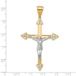 10K w/Rhodium CZ Crucifix Pendant - Image 3