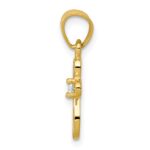 10k Small CZ Cross Pendant - Image 2