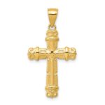 10k Fleur de Lis Cross Pendant