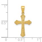 10k Budded Cross Pendant - Image 3