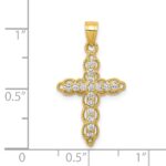 10k CZ Filigree Cross Pendant - Image 3
