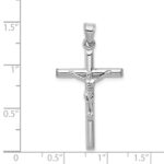 10k White Gold Crucifix Pendant - Image 3
