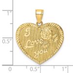 10K Diamond-Cut I LOVE YOU Heart Charm - Image 4
